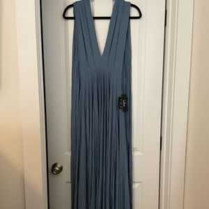 Lulu’s Tricks of the Trade Slate Blue Maxi Dress